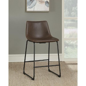 Brown and Black 35" High Armless Bar Stools (Set of 2) - 1 of 4