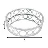 HomeRoots 14" Silver Round Metal Geometric Vanity Tray - 3 of 4