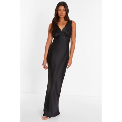 Satin Wrap Front Maxi Dress : Satin Wrap Front Maxi Dressblack12 : Target