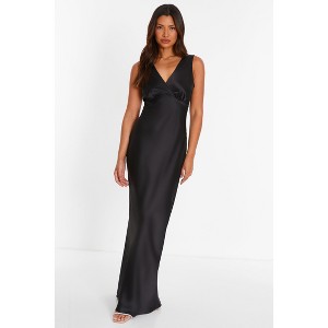 QUIZ Women's Satin Wrap Front Maxi Dress - 1 of 4