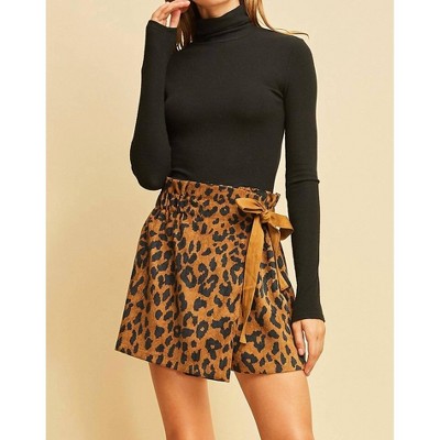 Women's Cheetah Wrap Skort - entro