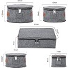 5 Pcs China Storage Containers, Mug Storage Box & Dish Plate Dinnerware Containers for Cups Bowls, Soft Felt China Case for Moving & Protection, Grey - 2 of 4