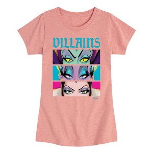 Girls' - Disney Villains - Villains Stacked Fitted Short Sleeve Graphic T-Shirt - 1 of 4