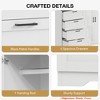 Wooden Storage Cabinet, Freestanding Wardrobe w/ 1 Hanging Rod, Side Organizer w/ 4 Drawers and Double Doors - 3 of 4