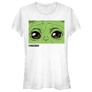 Juniors Womens Star Wars The Mandalorian The Child Hypnotic Eyes T-Shirt - 1 of 4