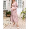LXT-Women's Tiered Ruffle Hem Maxi Dress with Belt for Baby Shower - 2 of 4