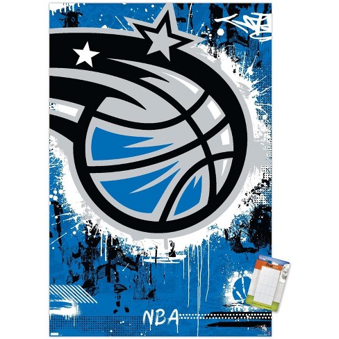 Trends International NBA Charlotte Hornets - Maximalist Logo 23 Framed Wall  Poster Prints Black Framed Version 14.725 x 22.375