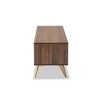 Dena Wood and Gold TV Stand for TVs up to 60" Walnut - Baxton Studio: Entertainment Center with Storage Doors - 4 of 4