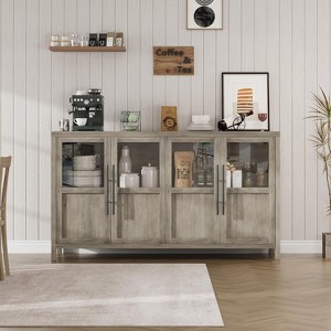 Large Buffet Cabinet with Storage, Sideboard Buffet Cabinet with Glass Doors for Kitchen Dining Room, Living Room - 1 of 4