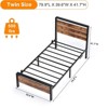 Karl Home Bed Frame with LED Light and Charging Station, Metal Platform Bed with Wood Headboard, No Box Spring Needed - 2 of 4