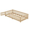 Sapphtopaz Bed Frame Pine Wood Floor Bed with Safety Guardrails and Door for Kids Apartment Space Saver Bedroom Furniture, Easy Assembly - 2 of 4