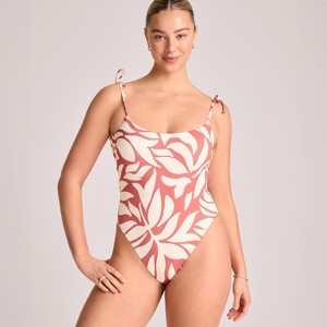 Vitamin A Women's Printed Tie Shoulder Classic Coverage One Piece Swimsuit - Multi - 1 of 3