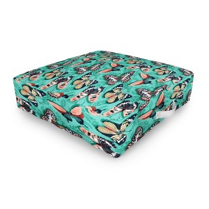 Heather Dutton Mariposa Boho Butterflies Aqua Outdoor Floor Cushion - Deny Designs - 1 of 2