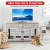 2 Rooms Dog Crate Furniture, Wooden Dog Crate Table with 2 Drawers & 5-Doors, Indoor Dog Kennel, Dog House, Dog Cage, TV Stand - 4 of 4
