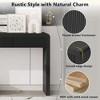 KIGFTSOD Rustic Console Table with 3 Fluted Drawers - Solid Wood Veneer Entryway Table Featuring Natural Wood Grain for Living Room, Hallway, Black - 3 of 4