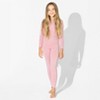 Bellabu Bear Baby Dusty Rose Bamboo Kids Pajamas - 2 of 4