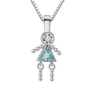 Little Girl or Boy Baby Birthstone Pendant Necklace for Mom or Grandma Ginger Lyne Collection - 1 of 4