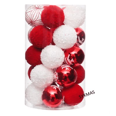TackView 25PCS Christmas Ball Ornaments, 2.36In Velvet Flocked Christmas Tree Hanging Decor for Xmas Party Indoor Outdoor Decor