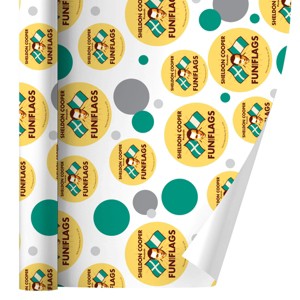 Big Bang Theory Sheldon Cooper Fun With Flags Gift Wrap 30" x 72" - 1 of 4