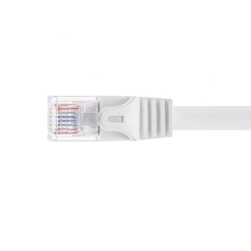 Monoprice Cat6 50 Feet White Flat Patch Cable, UTP, 30AWG, 550MHz, Pure Bare Copper, Snagless RJ45, Flexboot Series Ethernet Cable, 4 of 5
