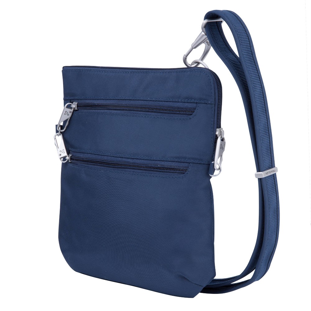 Photos - Women Bag Travelon RFID Anti-Theft Slim Double Zip Crossbody - Blue