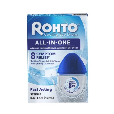 Rohto Ice All-in-one Multi-Symptom Relief Cooling Eye Drops - 0.4oz