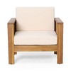 Sapphtopaz Patio Sofa with Shutter-Slat Design & Water-Resistant Cushions, Acacia Wood Outdoor Sofa, Outdoor Club Chair, Outdoor Sofa Chair - 4 of 4
