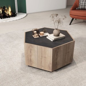 Industrial Style Coffee Table, Corner Table With Drawer, Side Table In Living Room-Cuddlewood - 1 of 4