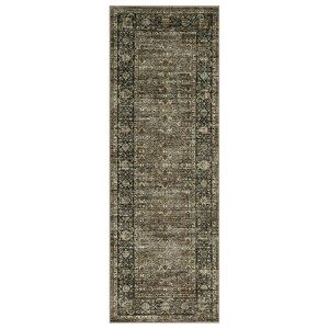 Washable Vintage Living Room Rugs, Soft Non Slip Distressed Floral Print Carpet, Bordered Stain Resistant Bedroom Rugs - 1 of 4