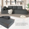 125" Stylish Chaise Lounge Modern Indoor Lounge Sofa Sleeper Sofa with Clean Lines for Living Room, Beige - 4 of 4