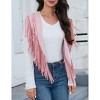 Women's Fringe Vest 70s western Hippie Faux Suede Sleeveless Costume Fringe Waistcoat - 4 of 4