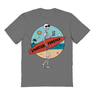 Rerun Island Men's Skull Halloween Short Sleeve Graphic Cotton T-Shirt - 1 of 2