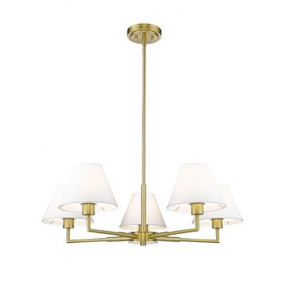 Leila Luxe Gold 5-Light Chandelier with Conical Shades
