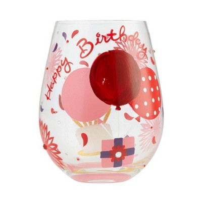 Tabletop 4.5" My Red Hot Birthday Stemless Wine Glass Enesco  -  Drinkware