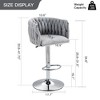 360°Swivel Bar Stools Set of 2, Adjustable Counter Height Bar Chairs with Woven Back & Footrest,for Kitchen Island, Cafe, Pub - 3 of 4