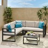 Dursley 4pc Aluminum Sofa Sectional Set - Gray/Beige - Christopher Knight Home - 2 of 3