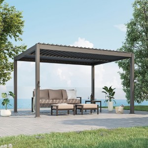 Sonkuki Louvered Pergola Aluminum Pergola Modern Outdoor Pergola with Adjustable Roof - 1 of 4