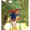 HearthSong Rainbow Triangle Weather-Resistant Kids' Rope Climbing Ladder  with Colorful Metal Rungs and Nylon Rope