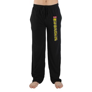 My Hero Academia Anime Cartoon Mens Black Sleep Pajama Pants - 1 of 3