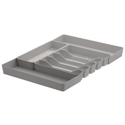 13"x16" 6-Divider Exapandable Silverware Tray  Gray - Spectrum Diversified