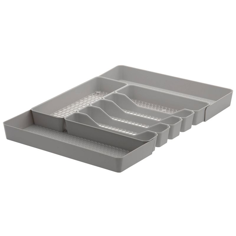13&#34;x16&#34; 6-Divider Exapandable Silverware Tray (Expands up to 23.25&#34;) Gray - Spectrum Diversified, 1 of 7