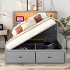 Streamdale Wood Queen Bed with Hydraulic Lift, Storage, LED Headboard, Charging - 3 of 4