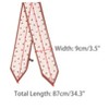 INSPIRE CHIC Women's Heart Print Skinny Long Silky Ribbon Hair Band Handbag Wrap Scarves 1Pc - 3 of 4