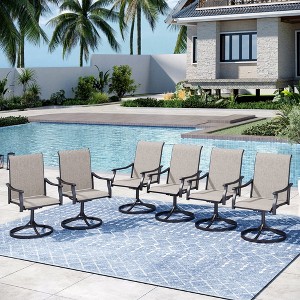 Captiva Designs Outdoor Patio Dining Texliene Armrest Chairs with Steel Frame - 1 of 4