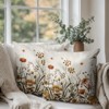 Fall Floral Pillow Covers 18x18 Set of 2 Burnt Orange Wild Flowers Throw Pillows Case Autumn - 4 of 4