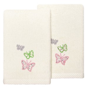 Linum Home Textiles 100% Turkish Cotton MARIPOSA Embellished Towel Set - 1 of 4