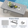 Hyleory Modern HDPE Outdoor Dining Table with Umbrella Hole, Weather-Resistant Patio Table for 4–6 People - 3 of 4