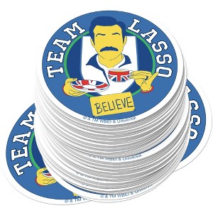 Ted Lasso Team Badge 100ct Vinyl Large Deluxe Stickers Variety Pack - 1 of 4