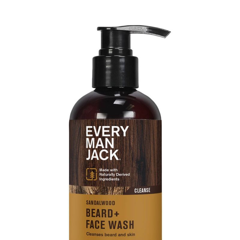 Every Man Jack Men&#39;s Nourishing Beard + Face Wash with Aloe and Coconut - Sandalwood - 6.7 fl oz, 1 of 13