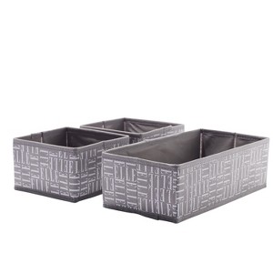Set of 3 Fabric Foldable Storage Bins, Stylish, Sturdy, Space-Saving and Collapsible Organizers for Home, Office, and Closet - 1 of 2